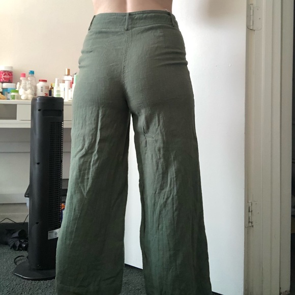 FRNCH High Waisted Linen Flare Pants - Picture 5 of 6